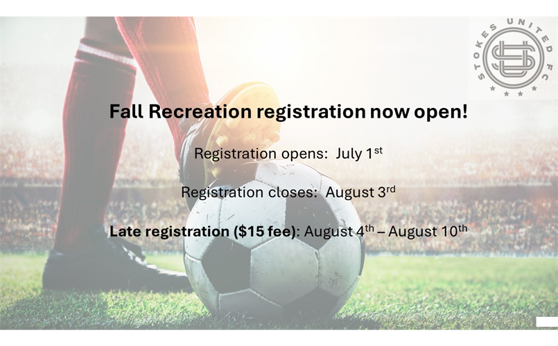 Fall registration now open